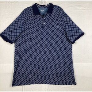 Lands End Traditional Fit Men's Size XL‎ Polo Shirt, Navy Blue Short Sleeve